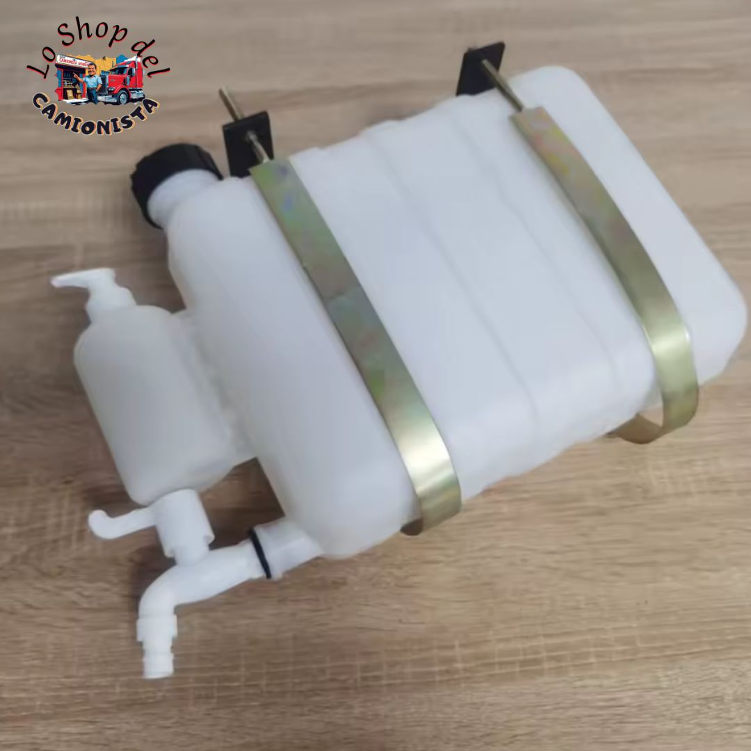 Serbatoio con rubinetto e porta sapone con erogatore