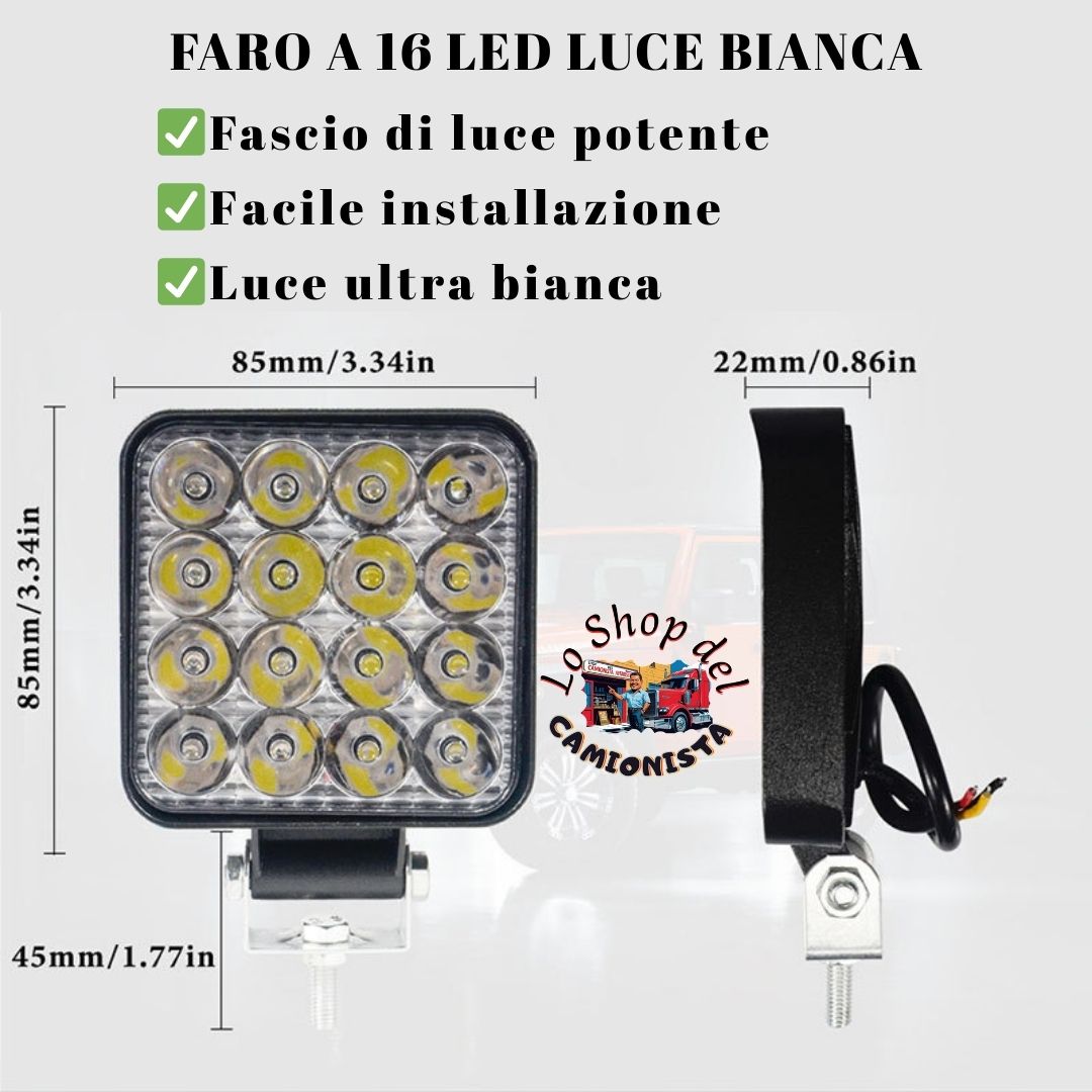 Luce 16 led bianca