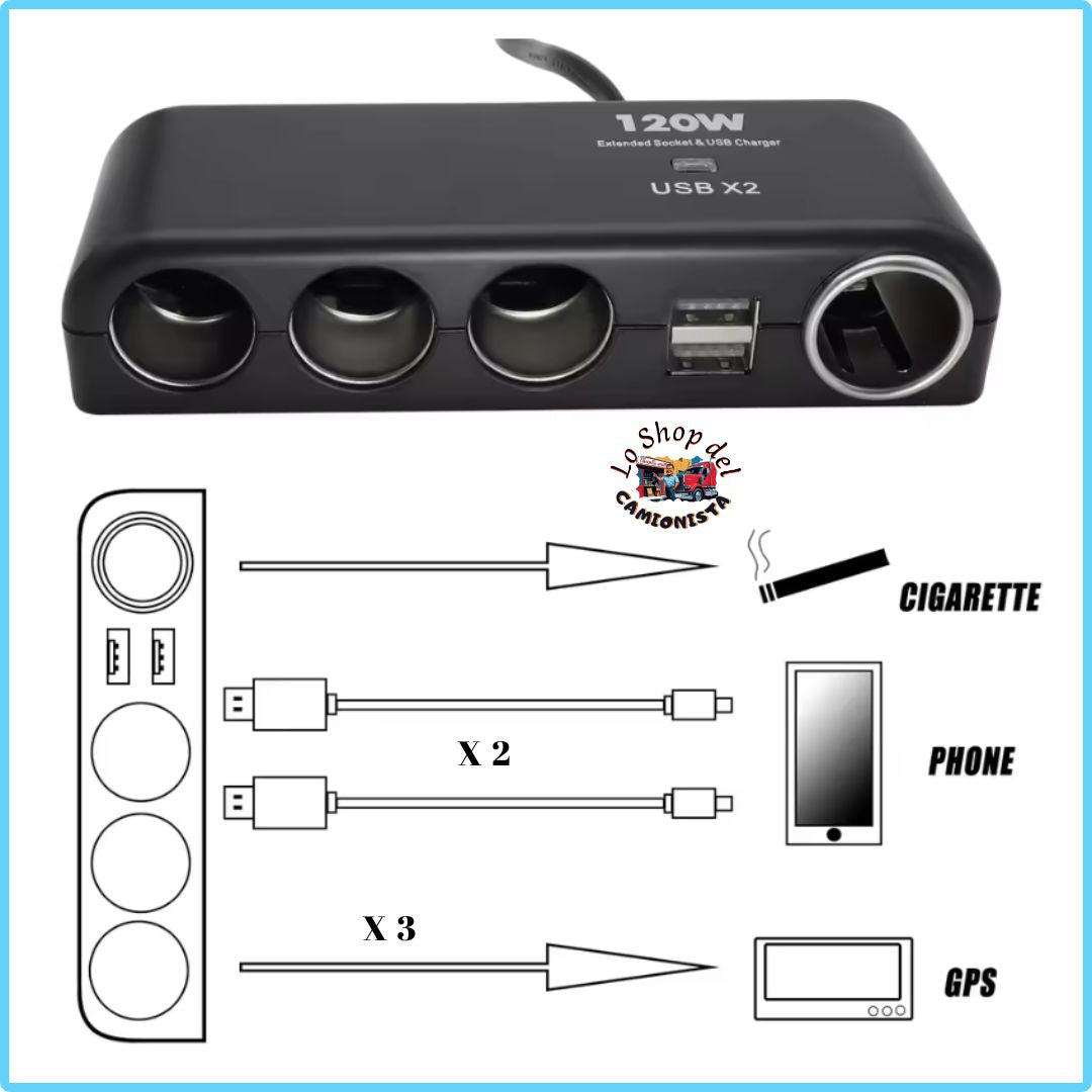 Carica batteria multipresa